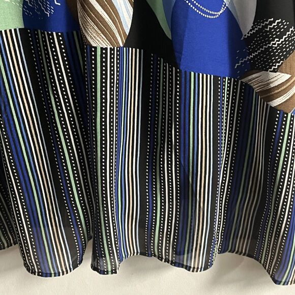 Womans Midi Dress SZ L Geometric Art Multi-Color Party Casual Flowy Colorful - Picture 6 of 15